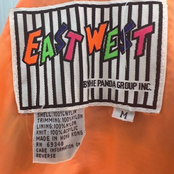 Vtg 80s East West Neon Windbreaker Retro Funky Fresh Prince Jacket Ski Fun Snow - Picture 7 of 7